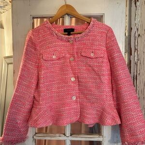 Pink Tweed JCrew Peplum Jacket